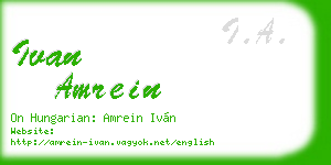 ivan amrein business card